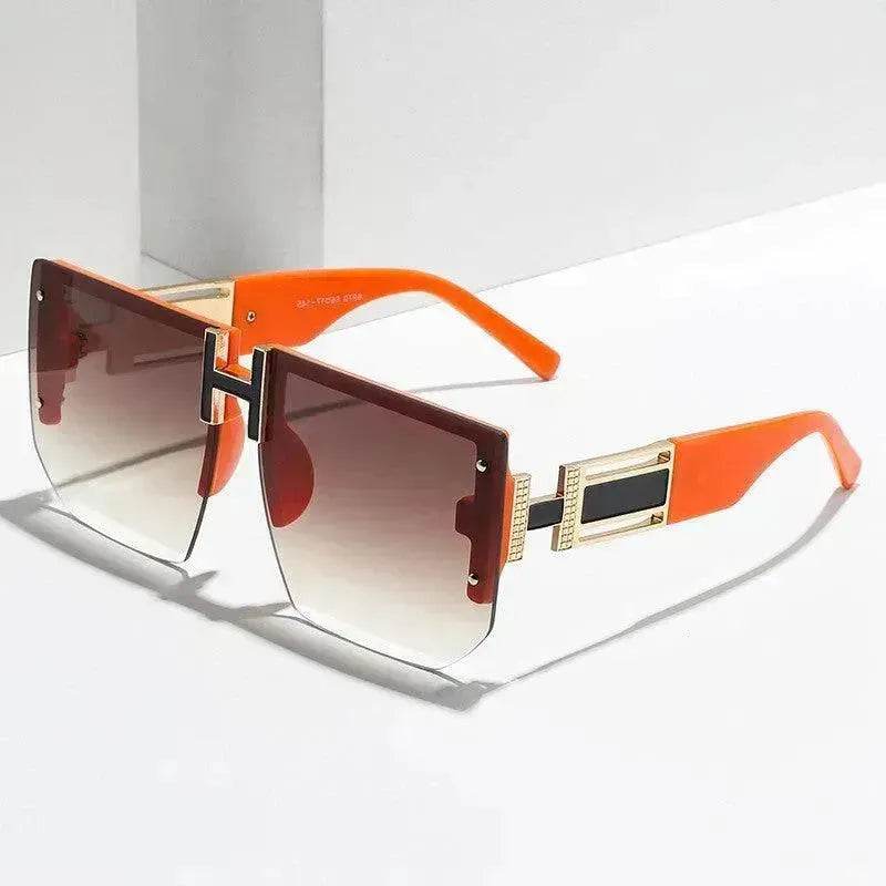 Retro Big Square Rim Glasses Rimless Fashion Sunglasses - EX-STOCK Canada