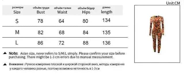 Retro Printed High Elastic Skinny Mesh Jumpsuit - EX-STOCK Canada