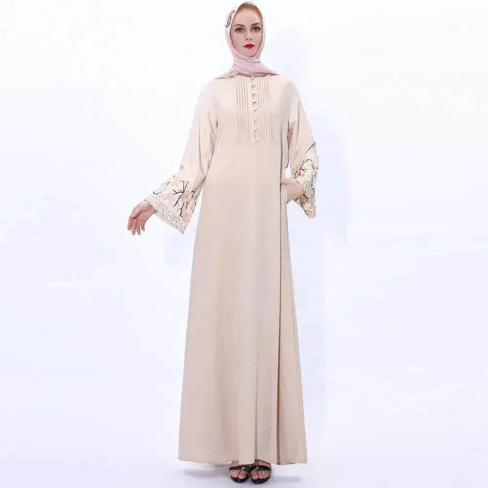 Retro slim Arab women's Embroidered Abaya dress - EX-STOCK Canada