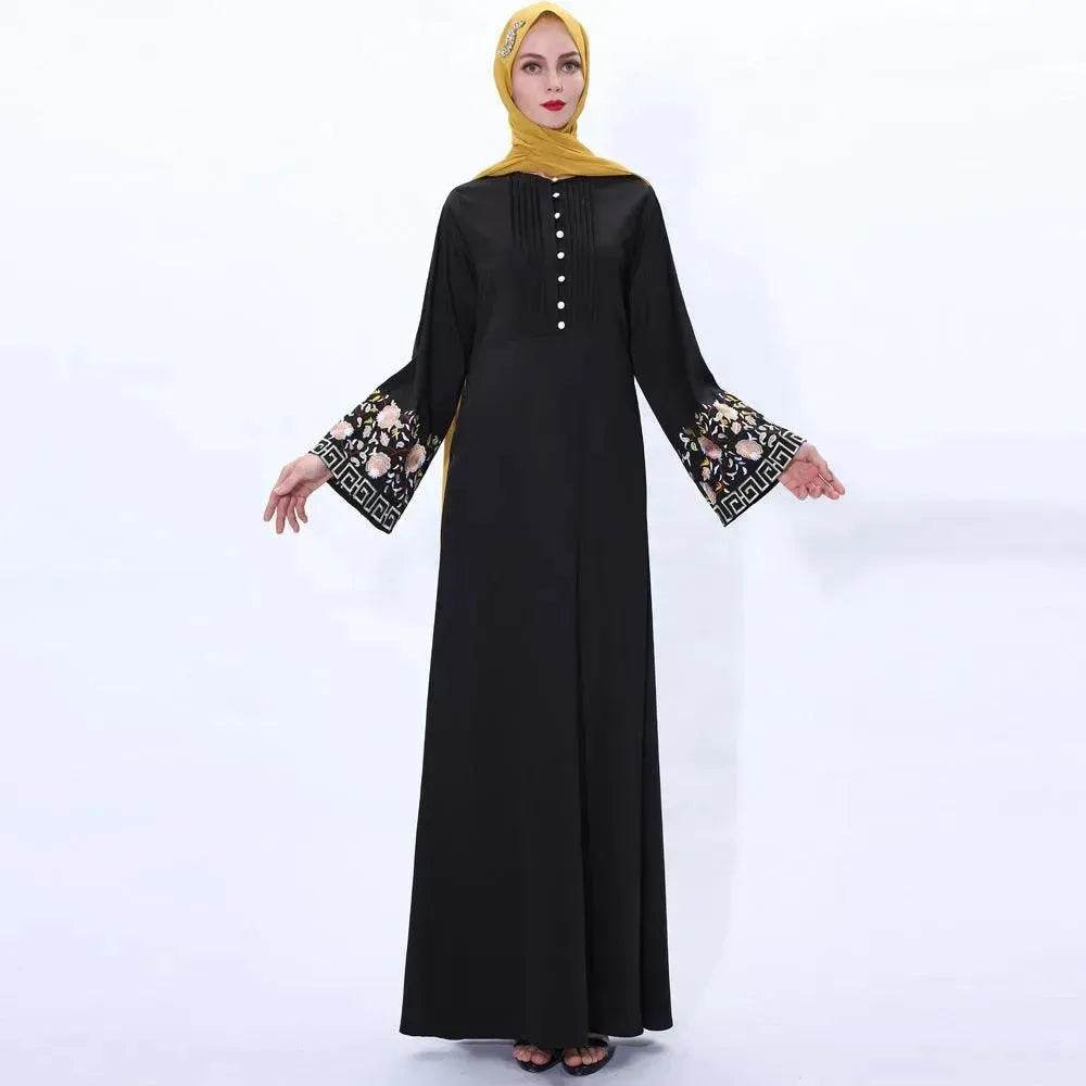 Retro slim Arab women's Embroidered Abaya dress - EX-STOCK Canada