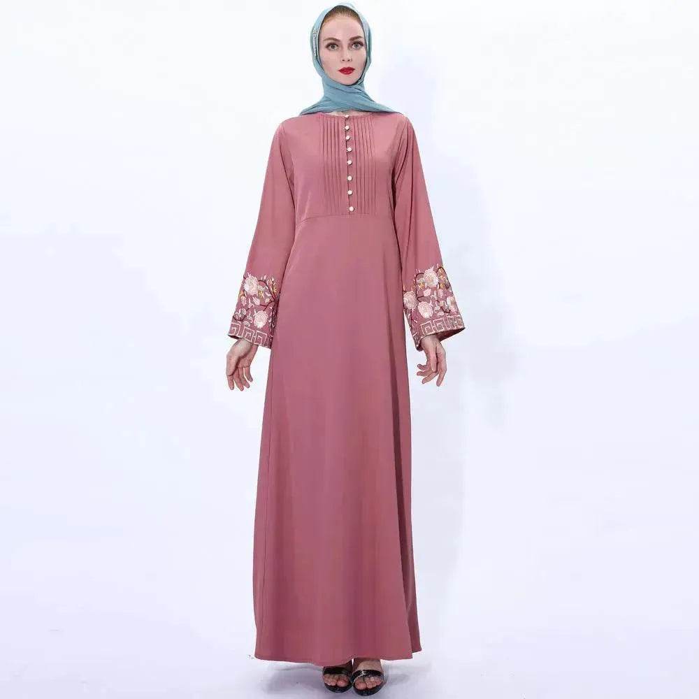 Retro slim Arab women's Embroidered Abaya dress - EX-STOCK Canada