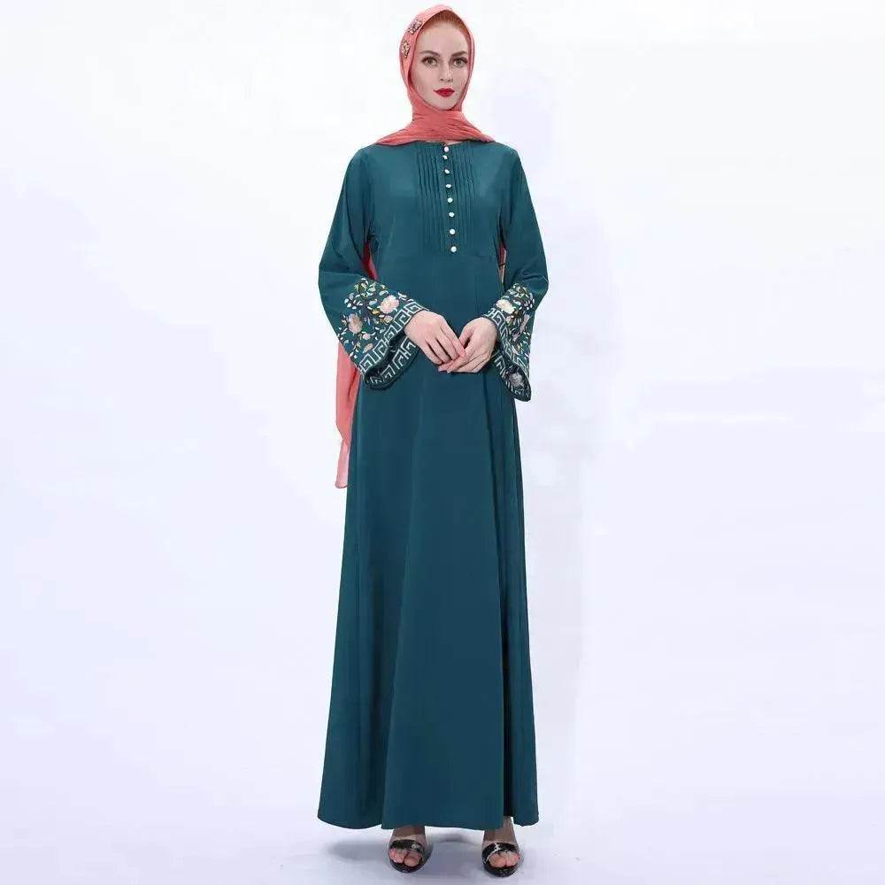 Retro slim Arab women's Embroidered Abaya dress - EX-STOCK Canada