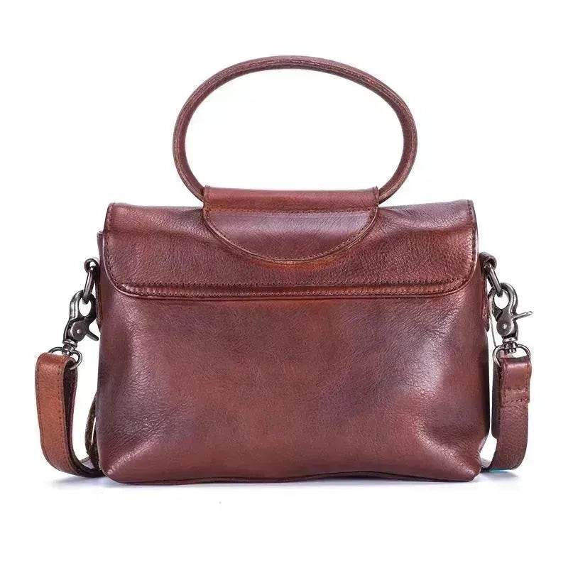 Retro women's messenger Cattle Leather Handbag - EX-STOCK Canada