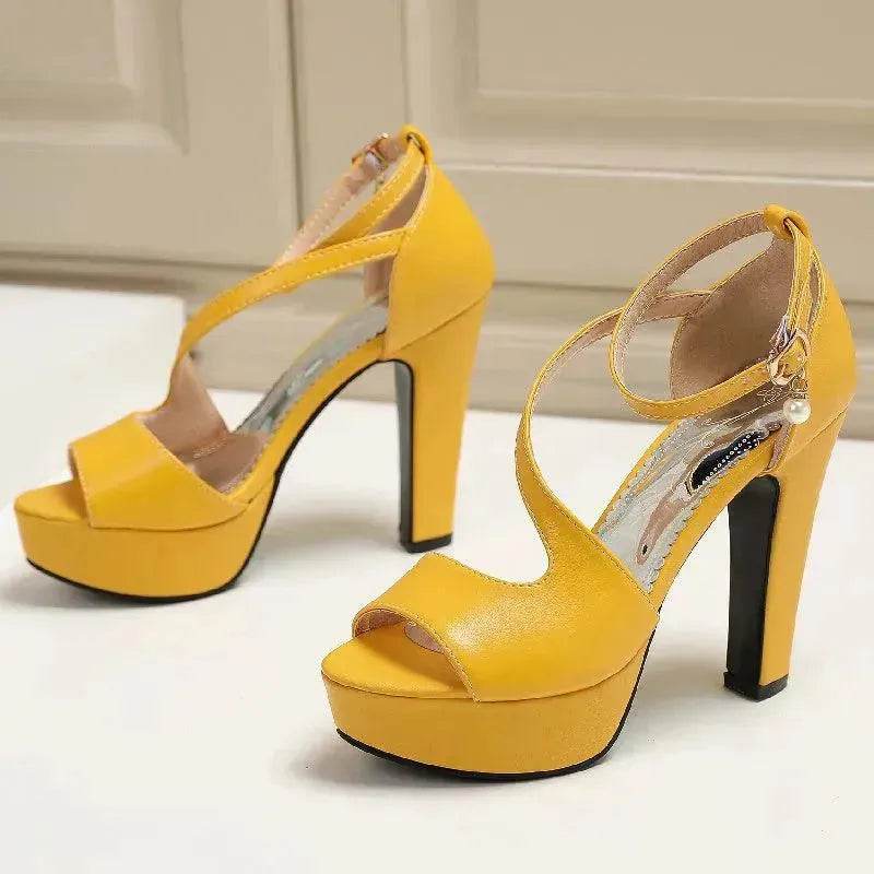 Roman Shoes With Thick Heels For Women Fish Mouth Platform Heel Sandals - EX-STOCK Canada