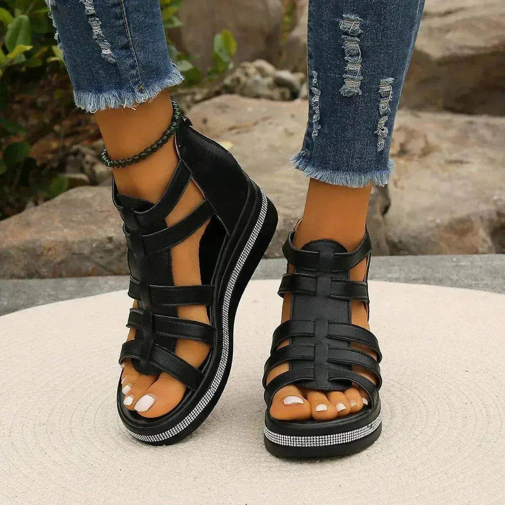 Roman Style Summer Women's Wedge Platform Chunky Sandals for Women - EX-STOCK Canada