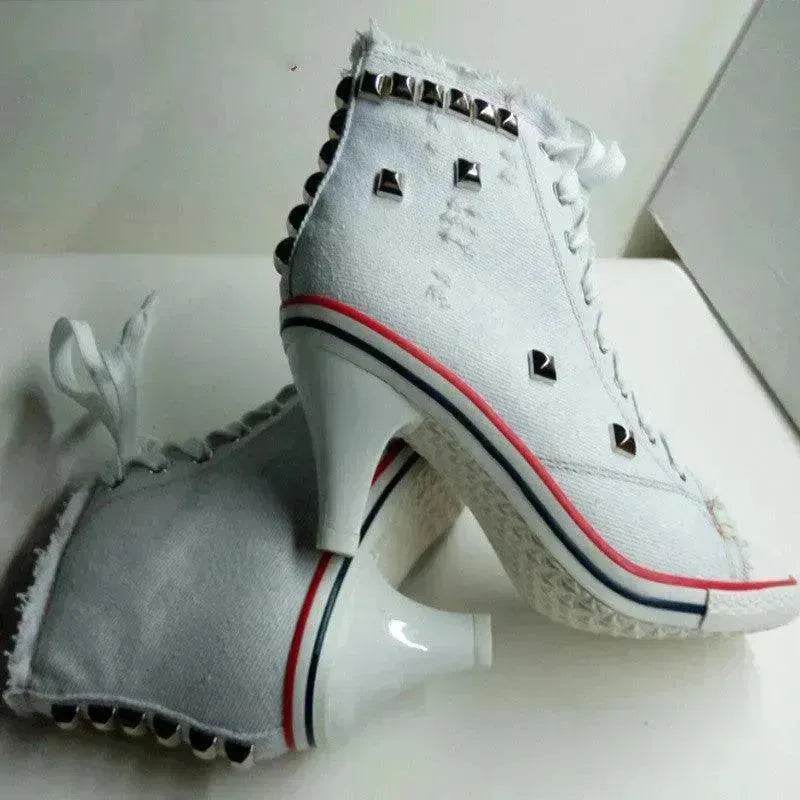 Denim High Heels boot Round Toe Women's Shoes - EX-STOCK Canada