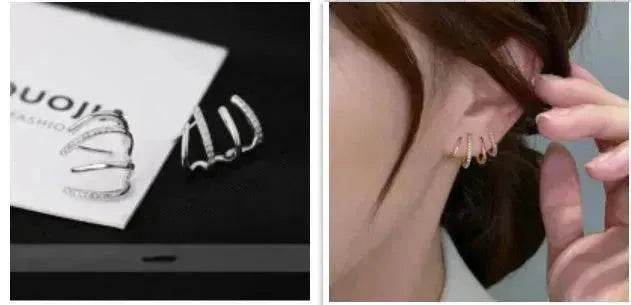 S925 Silver Needle Four-prong Zircon Inlaid Earrings - EX-STOCK Canada