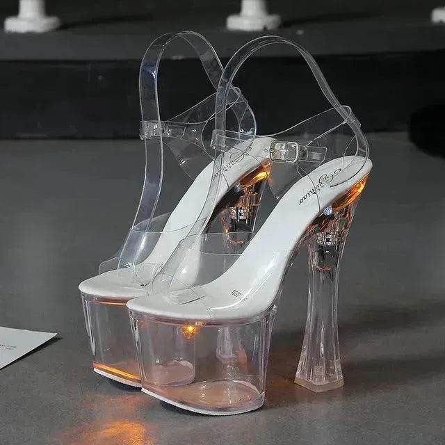 Wedge shoes Sandals Feminine Transparent Crystal Platform High Heels - EX-STOCK Canada