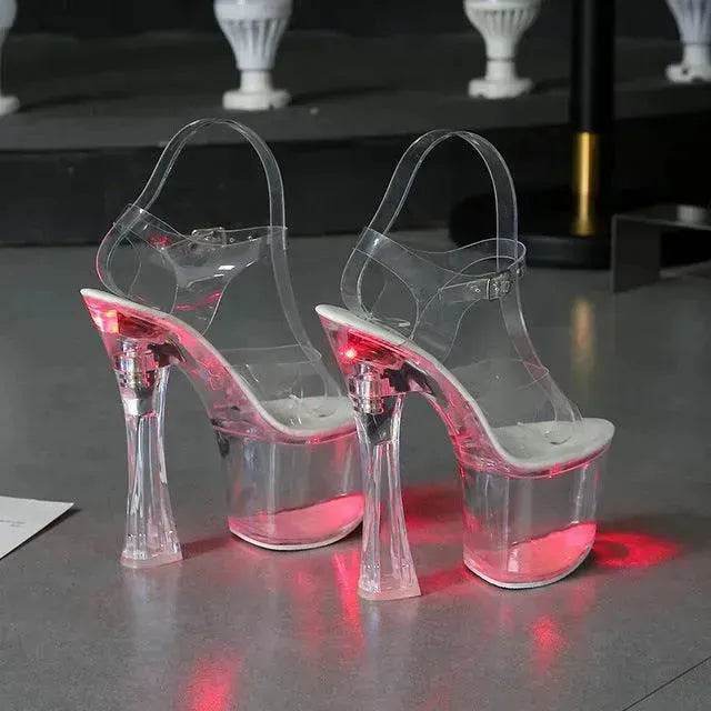 Wedge shoes Sandals Feminine Transparent Crystal Platform High Heels - EX-STOCK Canada