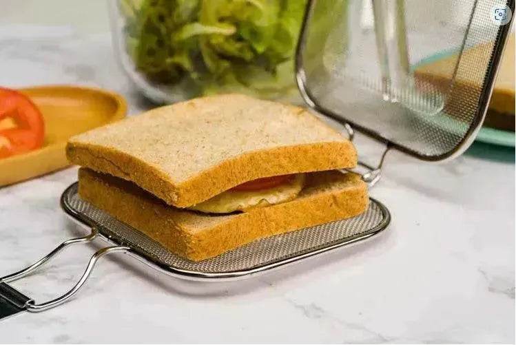 Sandwich BBQ Grill Sandwich Oven Food Bread Stainless Steel Barbecue Net BBQ Grill Breakfast Baking Tool - EX-STOCK Canada