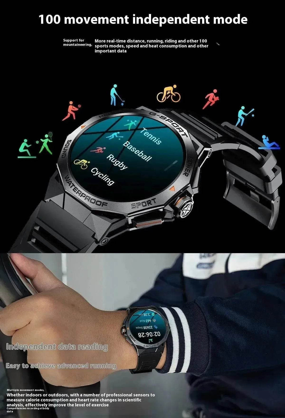 Screen Bluetooth Calling Weather Heart Rate Blood Oxygen Monitoring Smart Watch - EX-STOCK Canada