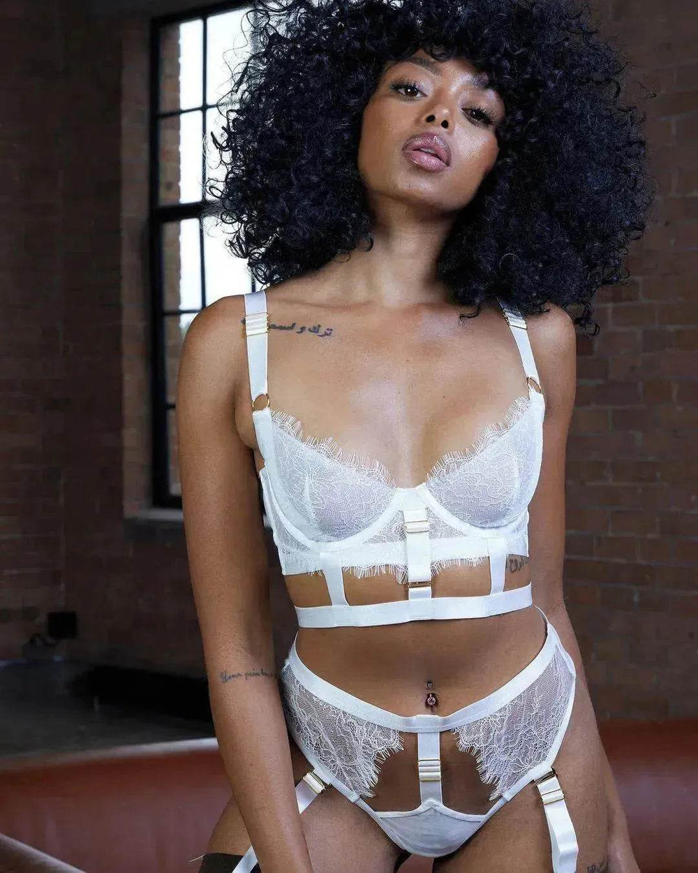 Charming Lingerie Set Eyelashes Lace - EX-STOCK Canada