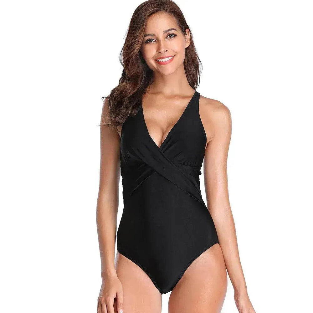 Charming Solid color One Piece Swimsuit Women Swimwear Bodysuit Swimsuit Female Push Up Monokini High Waist Bathing Suits Beach Wear - EX-STOCK Canada