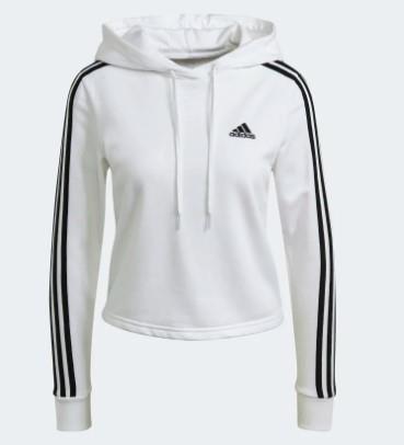 Adidas Essentials 3-stripes - Felpa corta da donna con cappuccio - EX-STOCK Canada