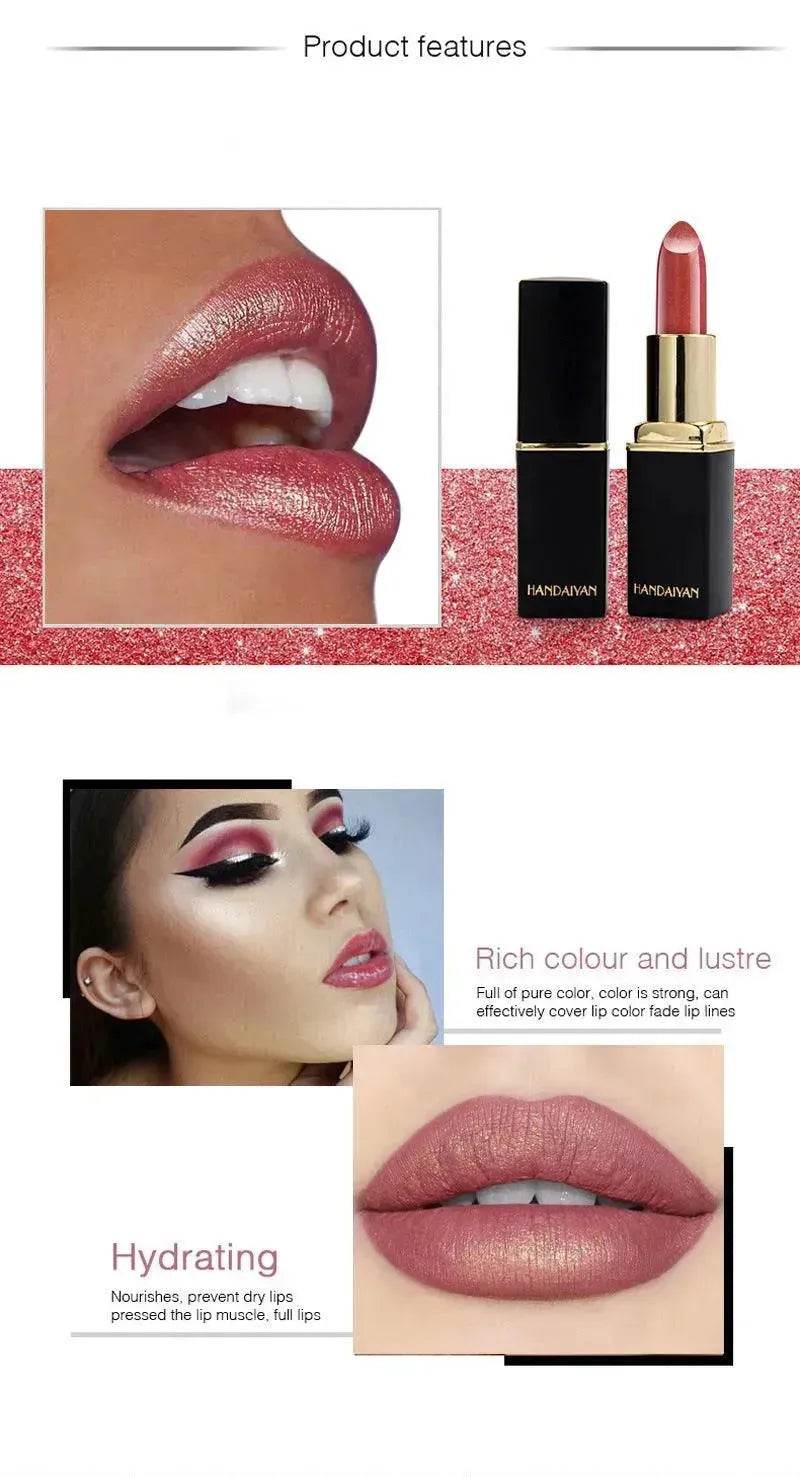 Shiny Metallic Lipstick Pearlescent Color Temperature Change Lipstick Gilt Lipstick - EX-STOCK Canada