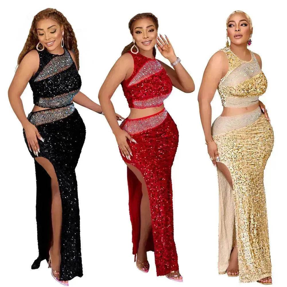 Short Vest Top And Skirt Dress Suit Women - EX-STOCK Canada