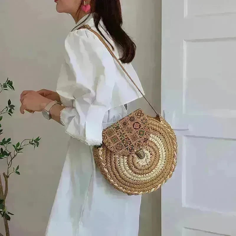 Shoulder Straw-weaved Crossbody Beach Casual Ethnic Style Mini And Simple Handmade Beach Bag - EX-STOCK CANADA