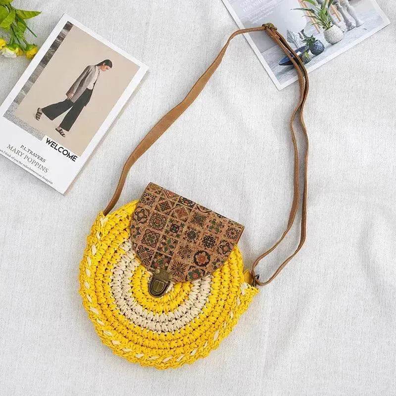 Shoulder Straw-weaved Crossbody Beach Casual Ethnic Style Mini And Simple Handmade Beach Bag - EX-STOCK Canada