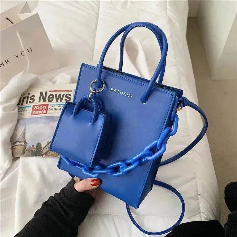 Simple Medium Size Chain Plain Shoulder Handbag - EX-STOCK Canada