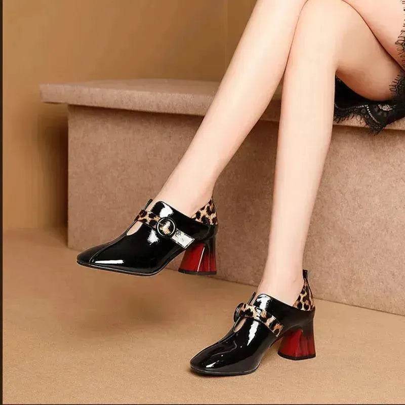 Single shoes women's high heels thick heel - EX-STOCK Canada