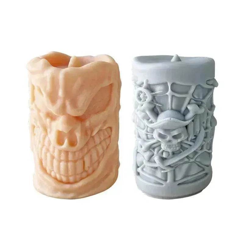 Skull Ornament Cylindrical Scented Candle Mould - EX-STOCK Canada