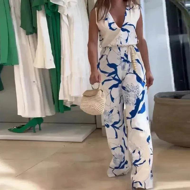 Sleeveless Top High Waist Pants Casual Suit Women - EX-STOCK Canada