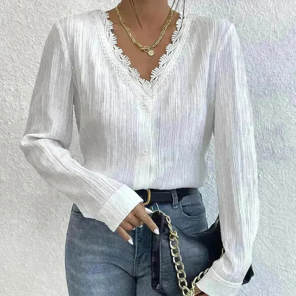 Slim Fit Long Sleeve Shirt Top Women - EX-STOCK CANADA