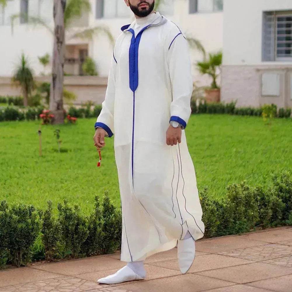 Slim-fit White Arab Robe Shirt - EX-STOCK CANADA