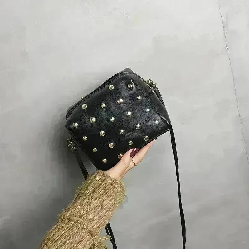 Small Bag Women New Fashion Messenger Bag Rivets - EX-STOCK CANADA