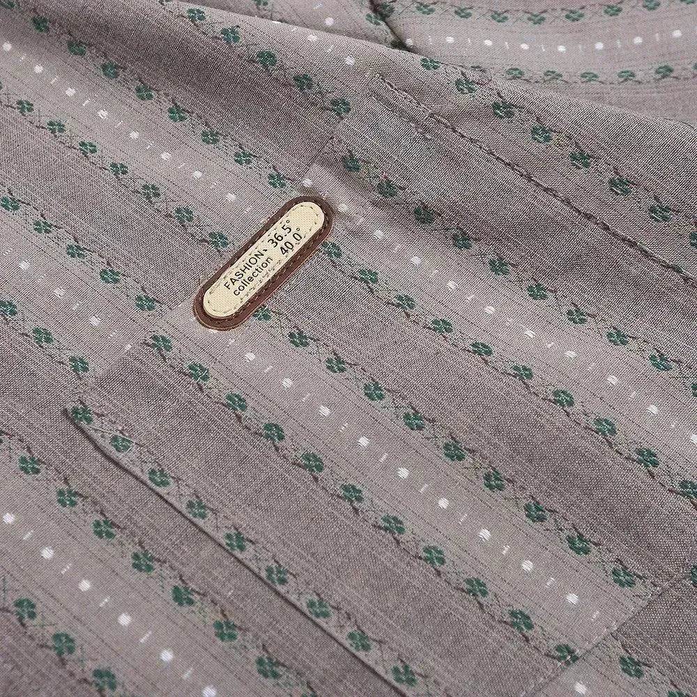 Small Floral Vertical Stripes Casual Short-sleeved Shirt - EX-STOCK Canada