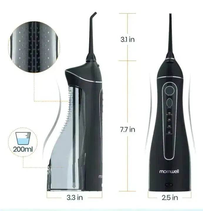 Smart Electric Portable Cordless Dental Water Flosser for Teeth Cleaning - Rechargeable and IPX7 Waterproof Travel Dental Oral Irrigator - EX-STOCK Canada