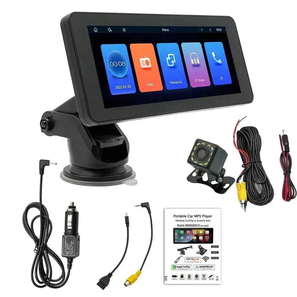 Smart Portable Wireless 6.86-inch Multimedia Vehicle-mounted Video Player, LED Car Camera Supports driving recorder, Reverse image, Bluetooth,. - EX-STOCK Canada