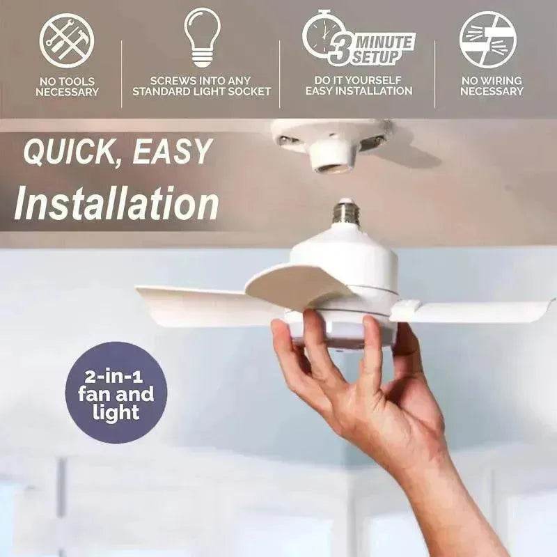 Smart Socket Light Fan With Remote Adjustable Screw Mouth Intelligent Remote Control Integrated LED Fan Light - EX-STOCK Canada