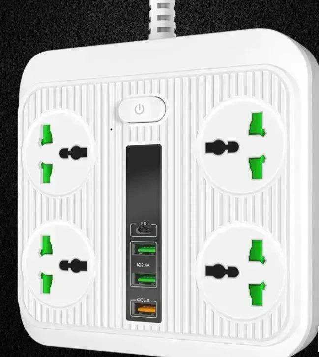 Smart Socket Power TypeC PD 40W QC3.0 Power Strip16AC Universal Outlets 2M Extension Socket Plug - EX-STOCK Canada