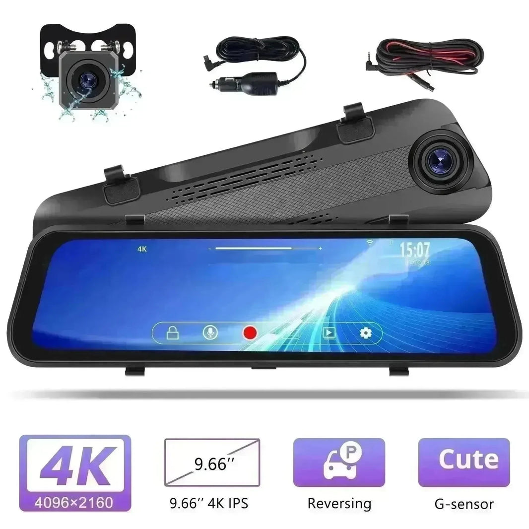 Smart Streaming Media Touch HD Built-in Front HD Resolution Rear Mirror LCD Screen Camera - EX-STOCK CANADA