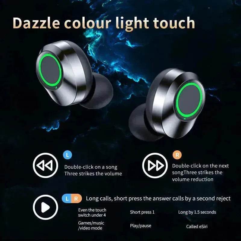 Smart YD03 Wireless Bluetooth Headphone TWS Large Screen Smart Digital Display Noise Cancellation Earpod In-Ear Earbuds Fingerprint Touch Headphone - EX-STOCK Canada