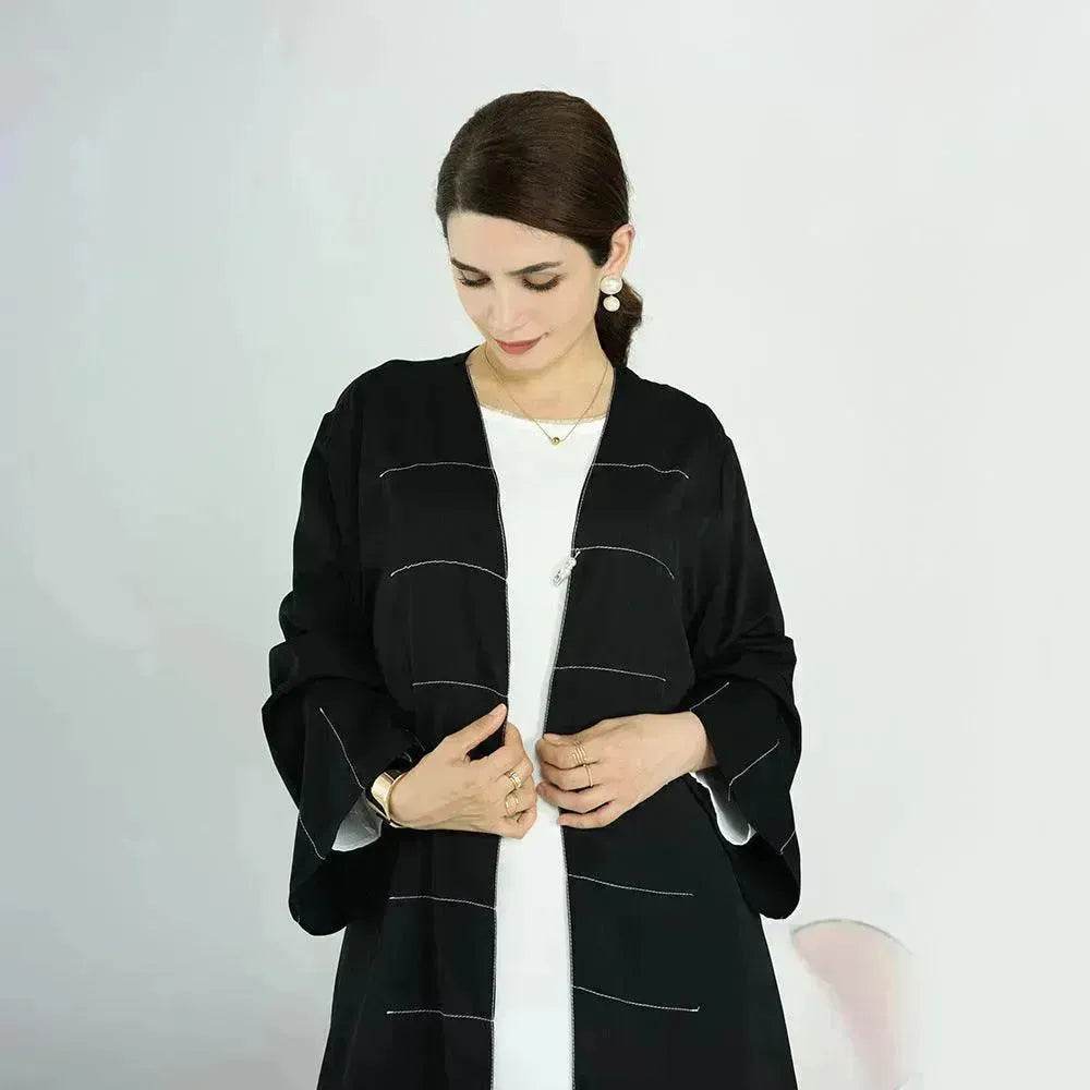 Solid Color Cardigan Abaya Dress Robe for Elegant Arab Dubai Turkey Middle Eastern Women. - EX-STOCK Canada