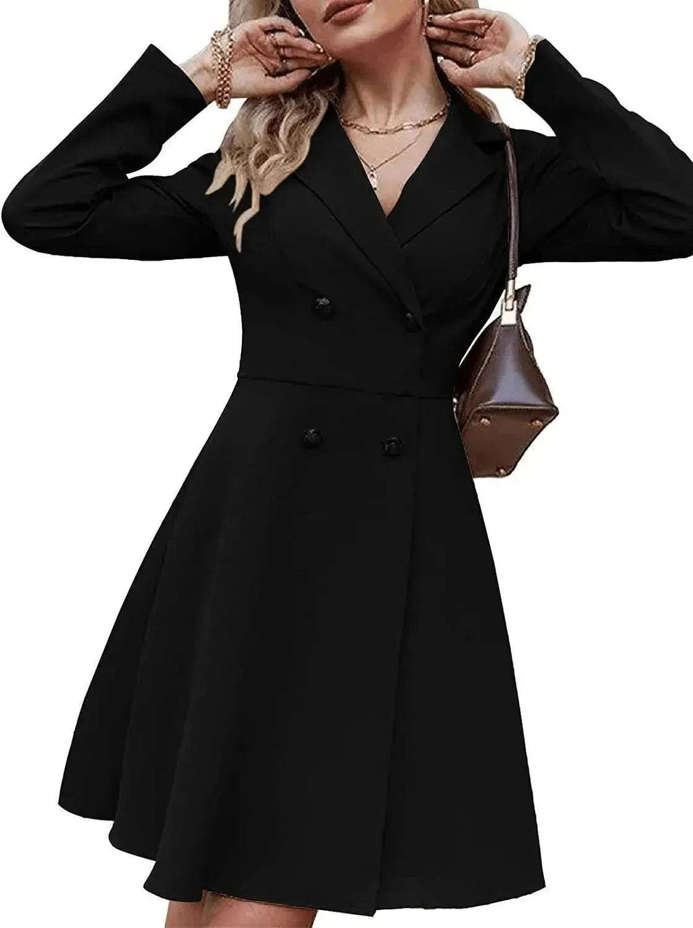Solid Color Double Breasted Long Sleeve Trench Coat Fashion Slim Coat - EX-STOCK Canada