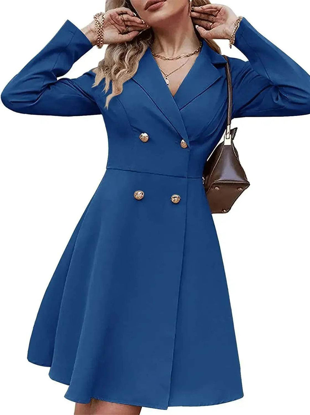 Solid Color Double Breasted Long Sleeve Trench Coat Fashion Slim Coat - EX-STOCK Canada