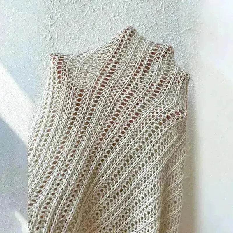 Solid Color Knitted Beach Bikini Swimsuit Blouse - EX-STOCK Canada