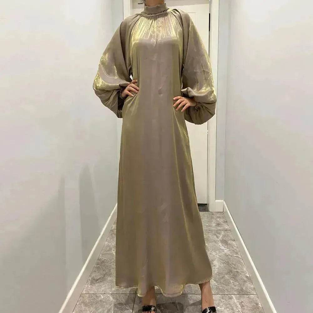 Solid Color Long Sleeve Abaya Dress for Middle East Arab Dubai Turkey Women - EX-STOCK Canada