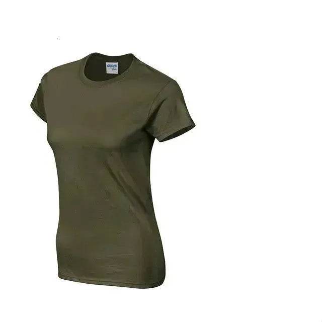 Solid color women's short-sleeved T-shirt combed cotton bottoming shirt advertising shirt custom - EX-STOCK Canada