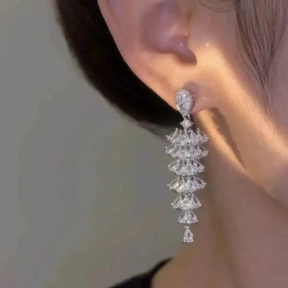 Sparkling Zircon Christmas Tree Drop Earrings For Women Trendy Xmas Tree Plant Dangle Earrings New Year Festival Party Jewelry - EX-STOCK Canada