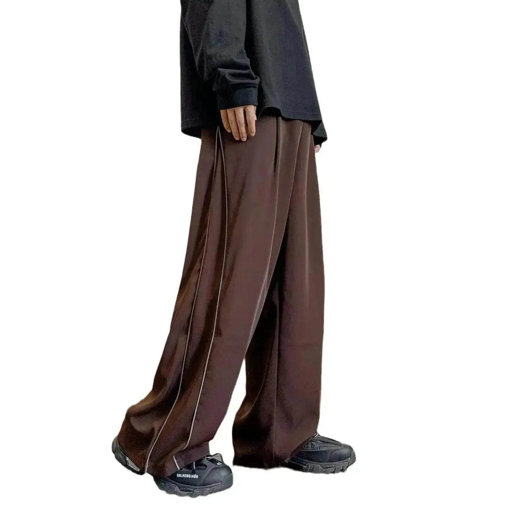 Sports Pants Male Straight Wide Leg Striped Casual Trousers - EX-STOCK Canada