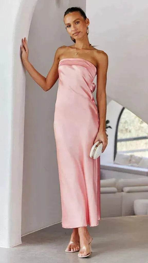 Spring And Summer New European And American Elegant Socialite Sleeveless Backless Tube Top Dress Women - EX-STOCK Canada