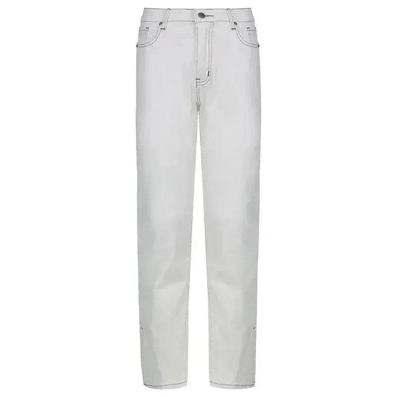Street High Waist Slimming Denim Trousers Women - EX-STOCK Canada