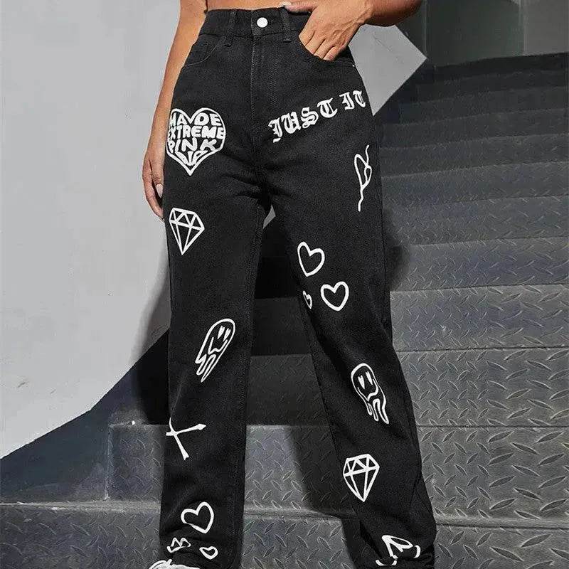 Street Jeans Women Everything Match Black Trousers - EX-STOCK Canada