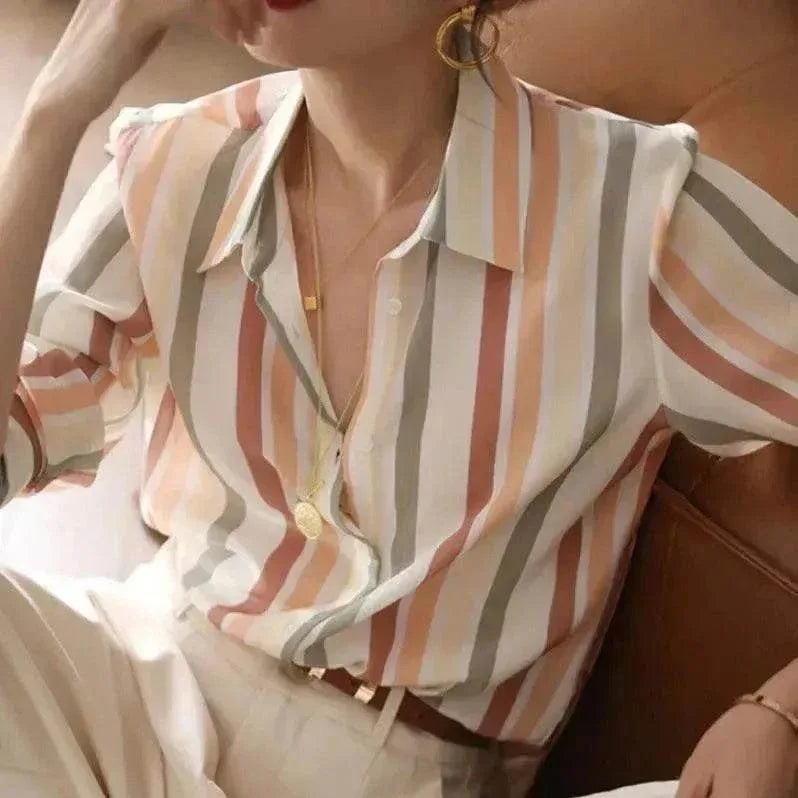 Gestreiftes Shirt-Oberteil für Damen - EX-STOCK CANADA
