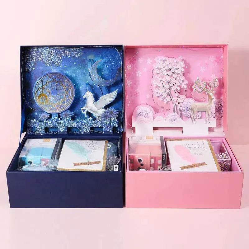 Student Exquisite Three-dimensional Stationery Set Gift Box School Supplies Spree - EX-STOCK Canada