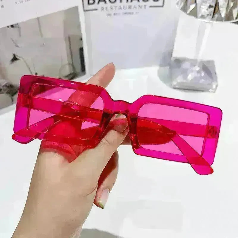 Stylish Beach Jelly Color Square Frame Sunglasses - EX-STOCK CANADA